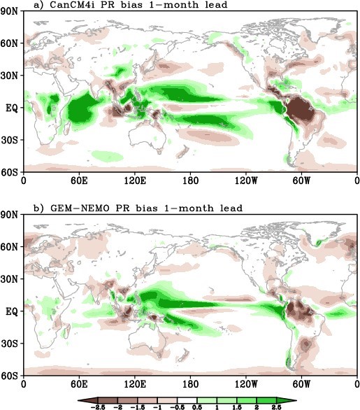 Precipitation systematic error at one-month lead